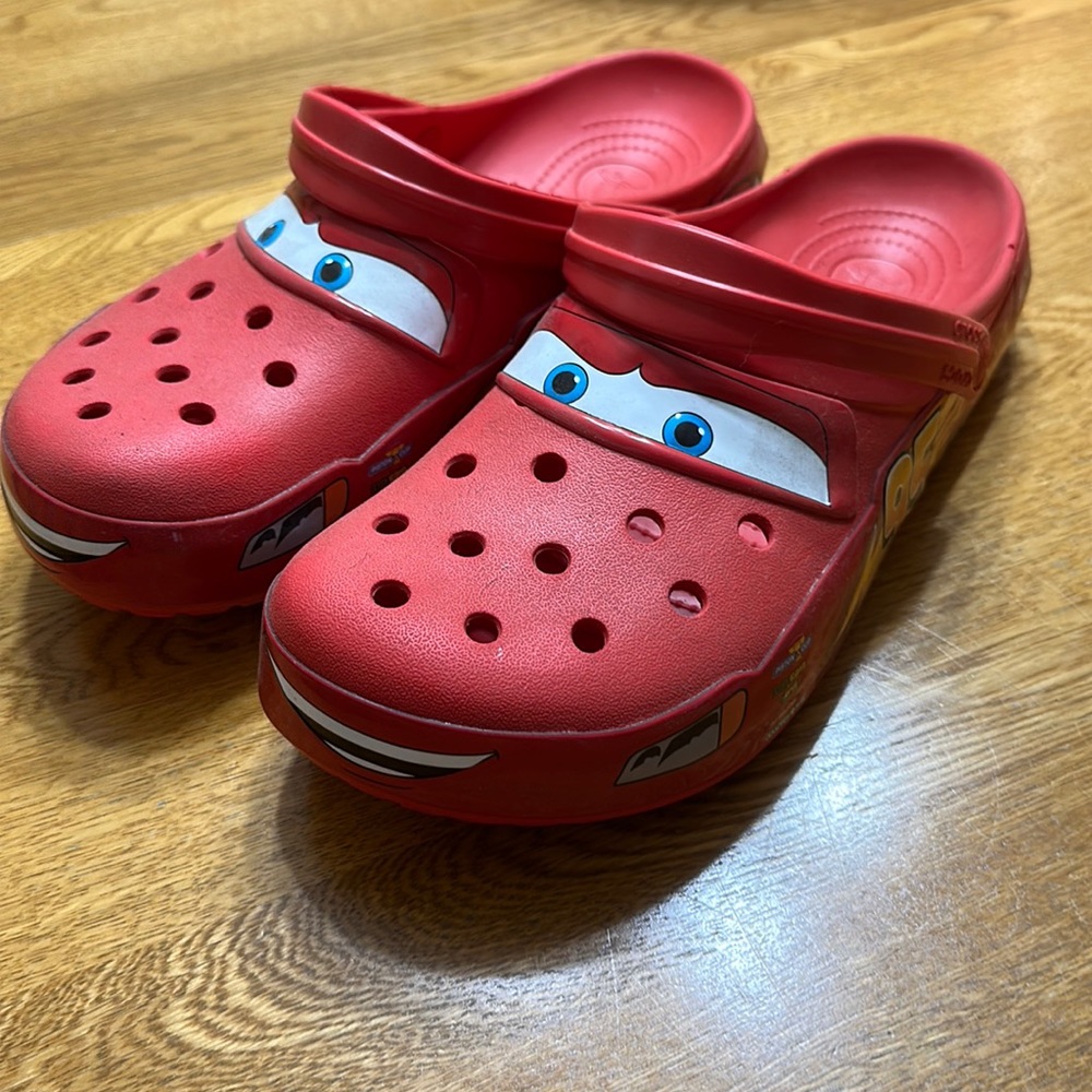Lightning McQueen crocs, worn once.